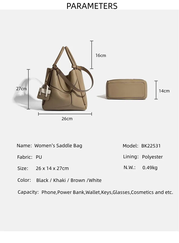 UKF Light Luxury Women's Handbag Niche Designer Single Shoulder Messenger Bag Stylish Accessory for Ladies