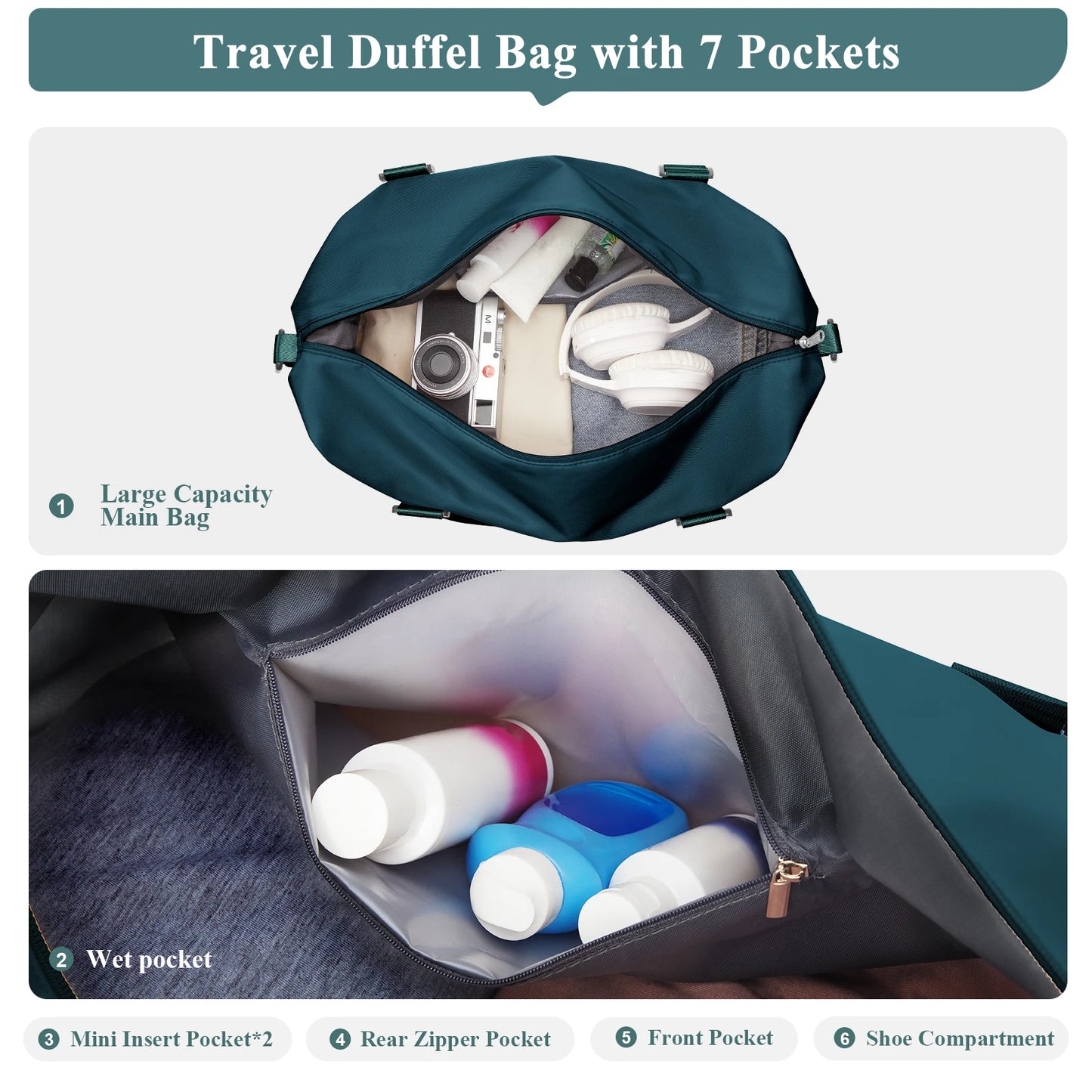 Weekender Travel Bag for Men Gym Bag for Women, Hospital Bag for Work and Delivery, Overnight Bag Travel Duffel Hand Luggage Bag