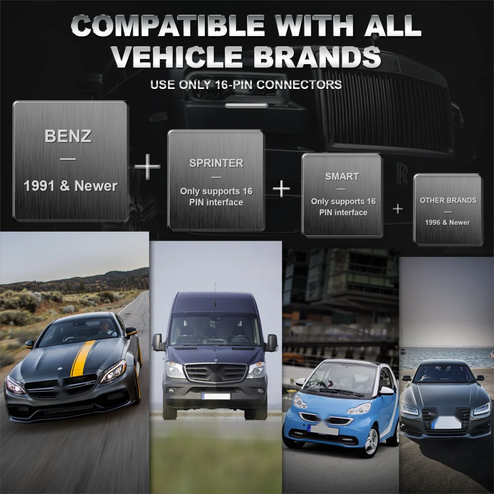 2025 ANCEL BZ700 OBD2 Scanner Engine OBD Code Reader For Mercedes Benz Full System Diagnostic Tool Reset Service Automotive Tool