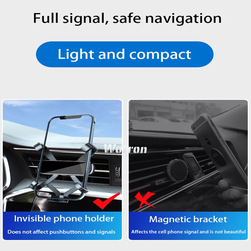 For Volvo XC40 2020-2023 Adjustable Car Phone Holder Mobile Mount Gravity GPS Rotatable Navigation  Bracket Car Accessories