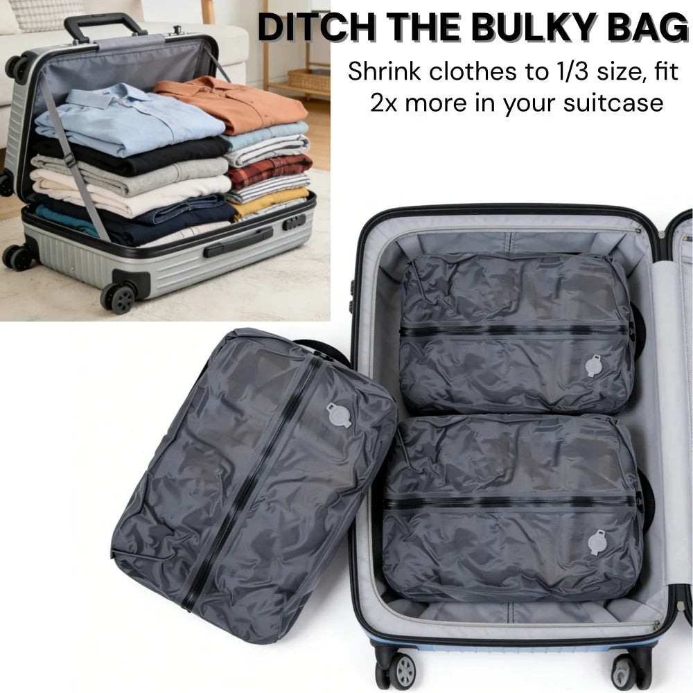 Travel Essentials Vacuum Storage Bags Luggage Packing Bag Compression Bag with Air Pump Clothes Organizer Packaging Cubes