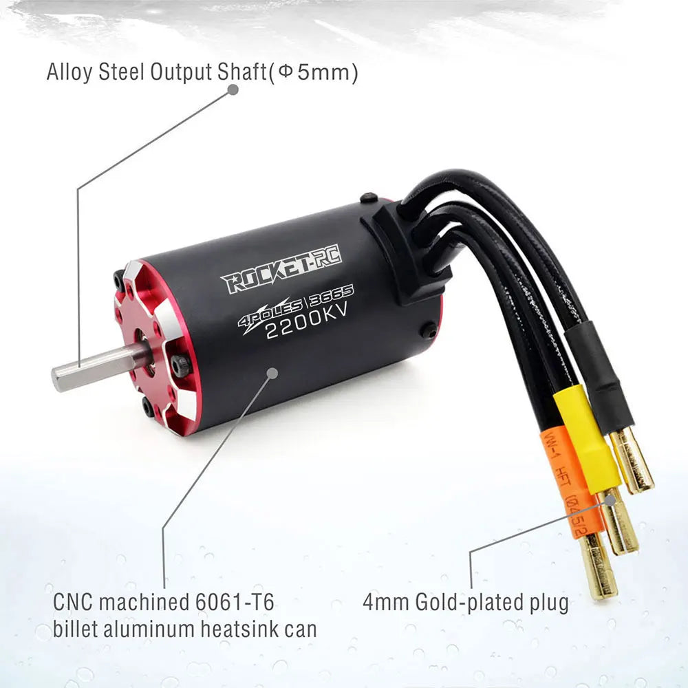 Rocket RC V2 supersonic 3650 3660 3665 3670 3674 Built -in Temperature Sensor Brushless Motor for 1/8 1/10 RC Car Off-Road Boat