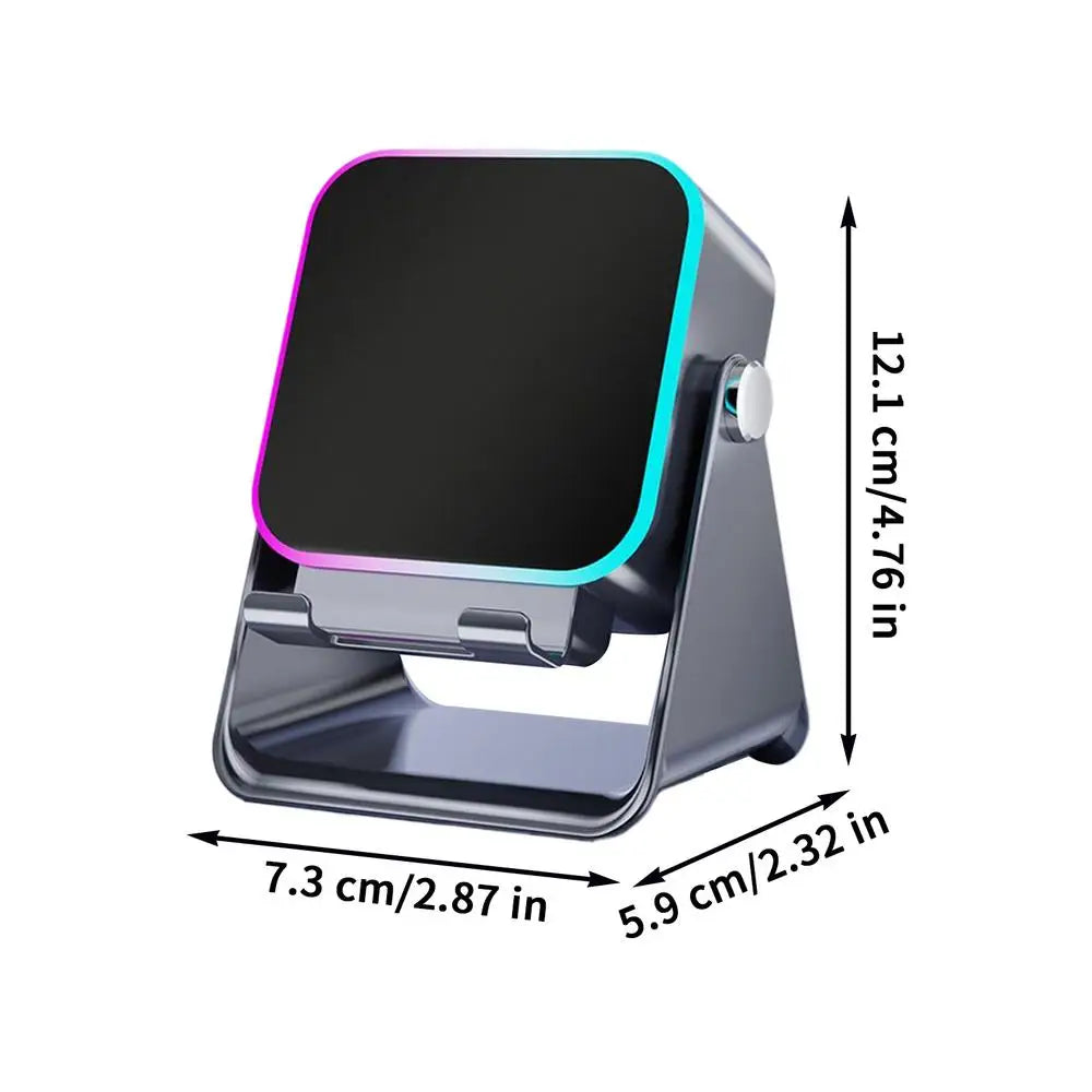 Upgraded Folding Phone Holder With Wireless Charger Induction Speaker Light 10W Portable Audio Bracket For Desk Room Office