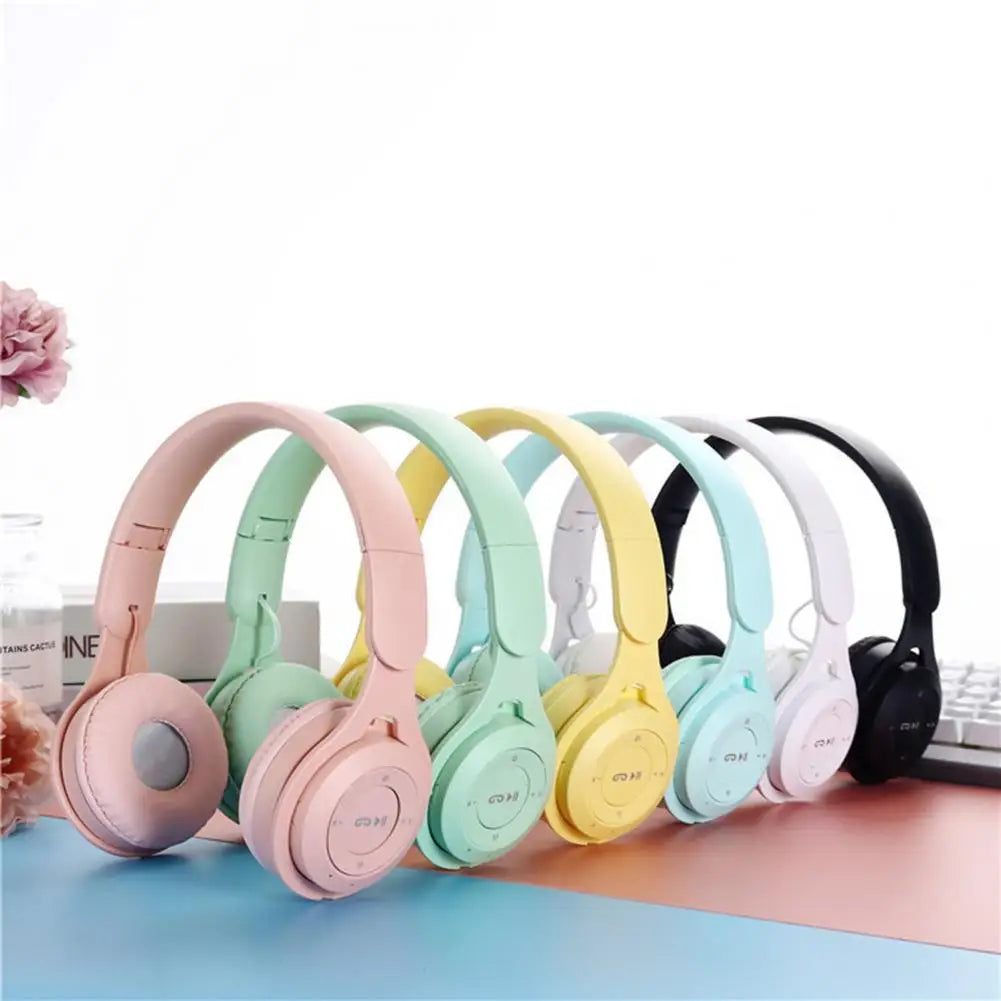 Y08 Macaron Wireless Bluetooth Headband Headphones with Mic Stereo Gaming Headset Gamer Girl Gift for Mobile Tablet