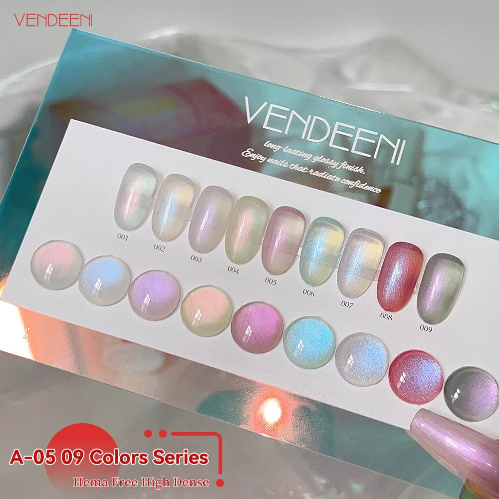 Vendeeni TPO HEMA Free 2025 Hot Sale High Quality 9-Color Nail Gel Polish Set Non-Toxic UV Gel Nail Art Kit for Nail Salon
