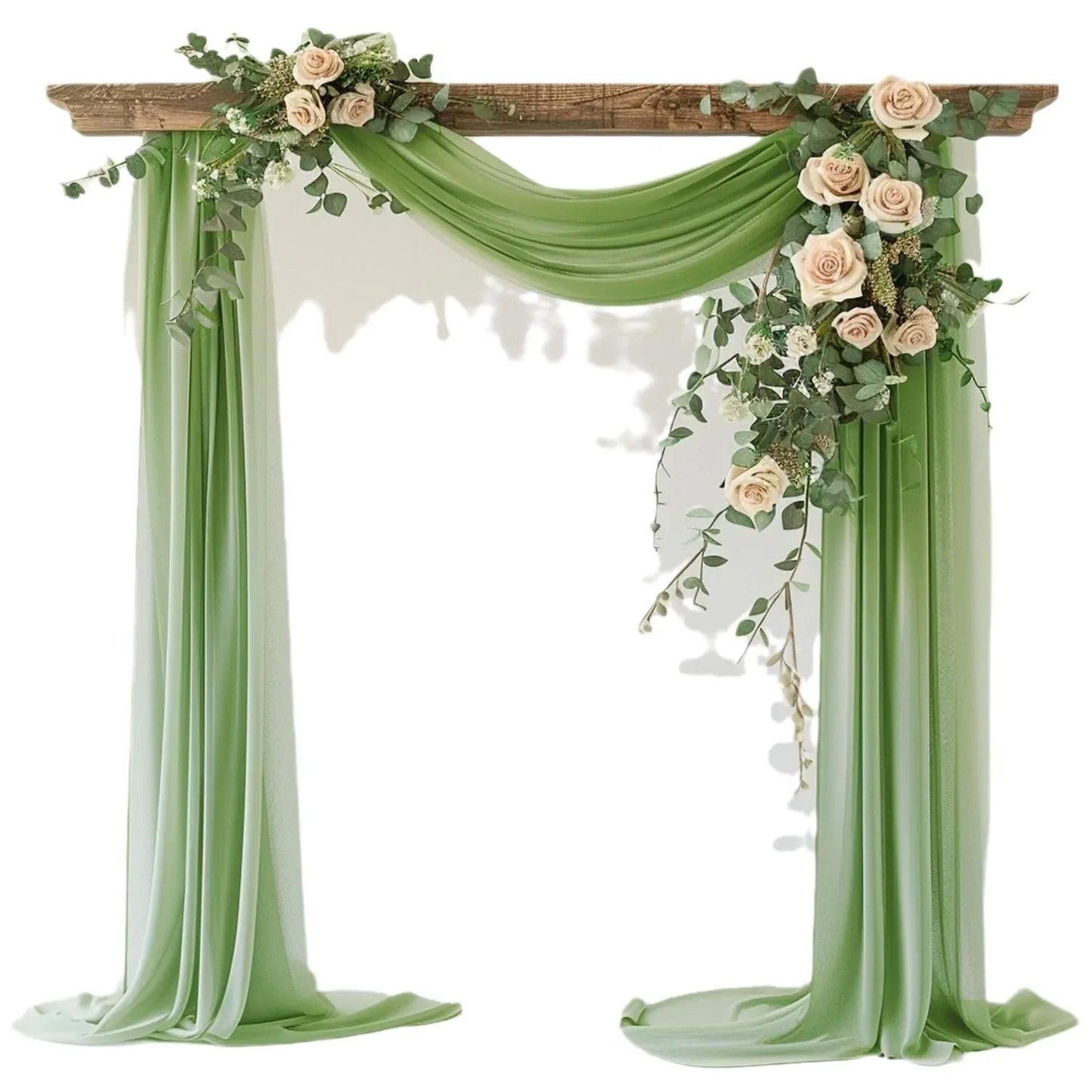 Beautiful Chiffon Drapes Arched Door Chiffon Curtains Wedding Decor Fabric Outdoor Decoration Hanging Curtains Wedding Lawn
