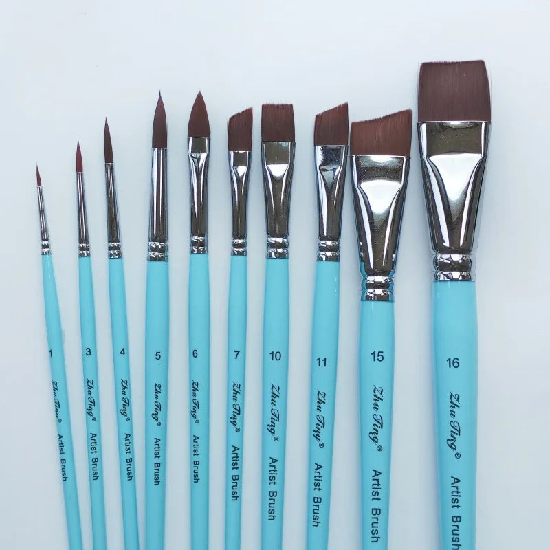 High Quality Face Body Paint Brushes Sky Blue Artist Watercolor Painting Makeup Brush Set For Kids
