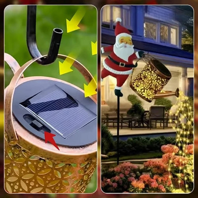 Solar Santa Claus Kettle Lights Garden Lawn Christmas Lights Kettle Ground Lamp Solar Night Lights Outdoor Decoration