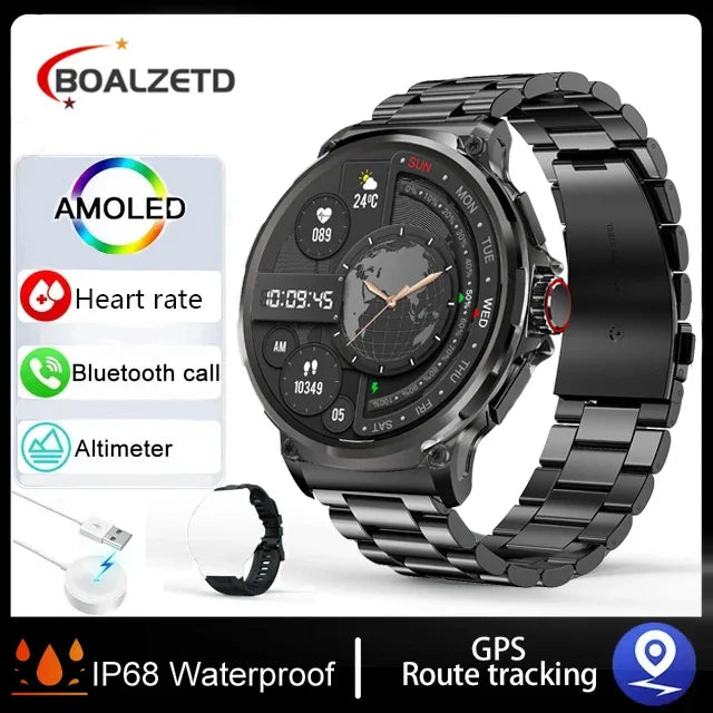 New SmartWatch Men 1.85-Inch HD Sports Bluetooth Call GPS Sports Fitness Tracker HeartMonitor 710mAh Waterproof Watch for xiaomi