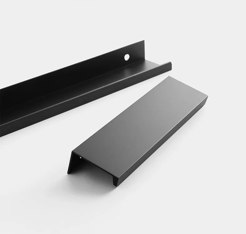 Extended drawer Cabinet Pulls door edge handle black gold wardrobe Drawer Pulls Aluminum Alloy Furniture Handles Cupboard Pulls