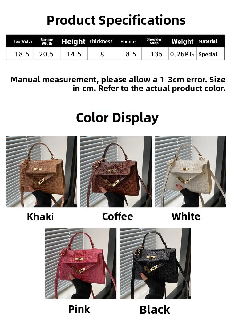 Fashionable  Handbag Women's Shoulder Bag Versatile Crossbody Small Square Bag Elegant Single-Strap Handbag