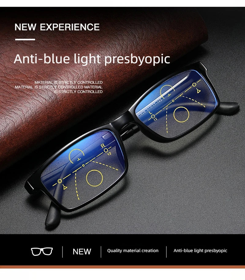 Presbyopia Glasses Men Women Automatic Zoom Reading Glasses Anti Blue Light Intelligent Progressive Eyeglasses