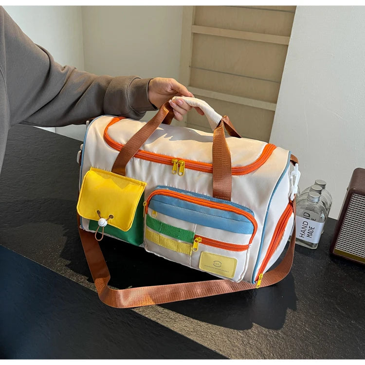 Travel Bag, Duffel Bag Cosmetics Bag, Professional Fitness Bag, Yoga Swimming Training Backpack, Satchel Shoulder Crossbody Tote Bag, Suitable for Men and Women
