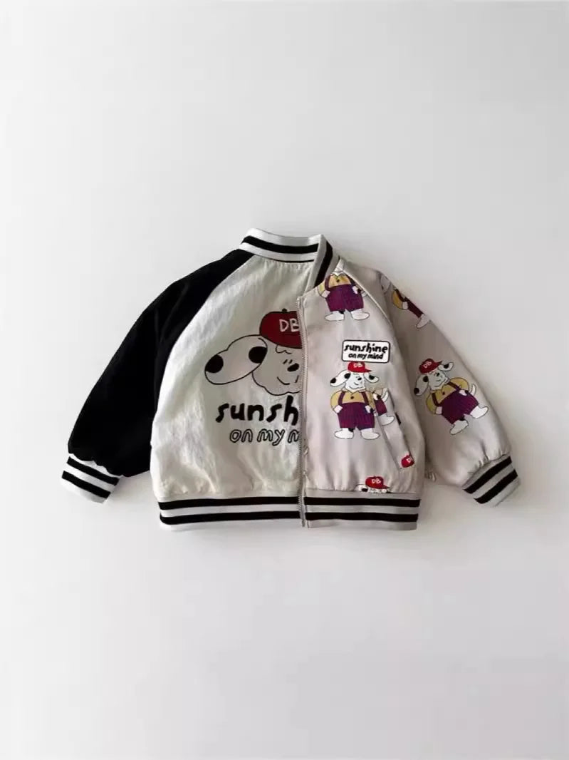 2025 Autumn New Baby Long Sleeve Coat Fashion Kids Boys Baseball Uniform Cotton Girls Casual Reversible Jacket Children Clothes