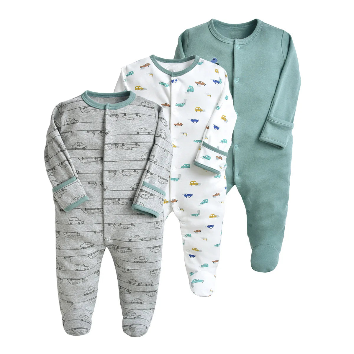 3Pcs Brand Newborn Baby Clothes Set Infant Boys Girls Romper Cotton Long Sleeve Pajamas Jumpsuit Toddler Outfits
