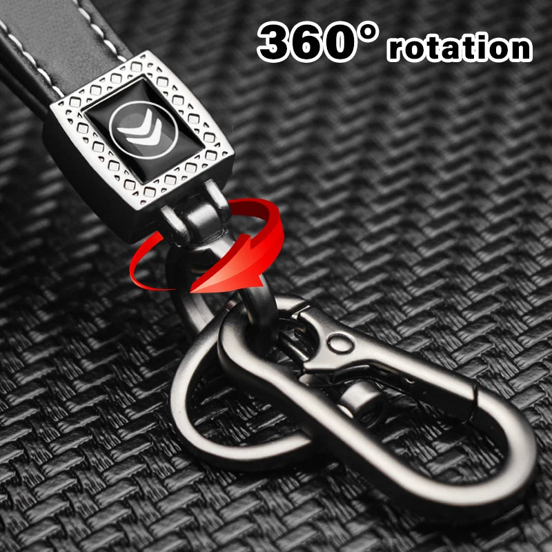 Alloy Leather Car Key Rings Holder Lanyard for Citroen DS C3 C4 Picasso Aircross C5 Aircross Elysee Berlingo Xsara Accessories
