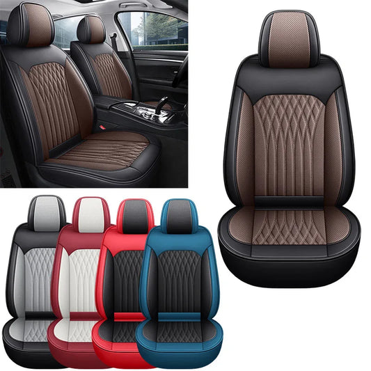 Single Front Car Seat Cover, Full-Wrap Design, Breathable Perforated PU Leather, Universal Fit for Most Sedans, Trucks & SUVs