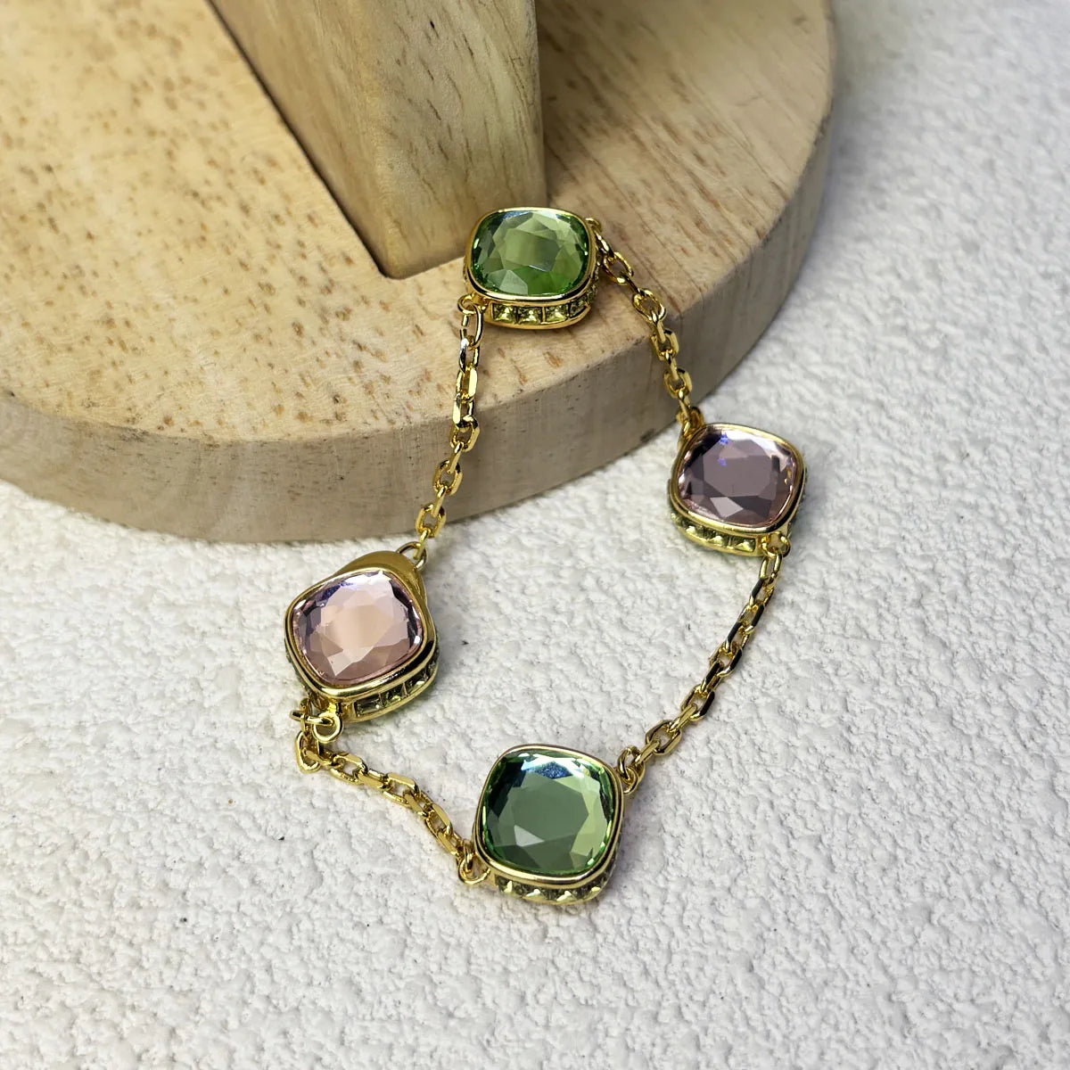 Original 2025 Candy Earrings Necklace Bracelet Fine Jewelry Set Women Geometric Cube Candy Double-Sided Crystal Jewelry