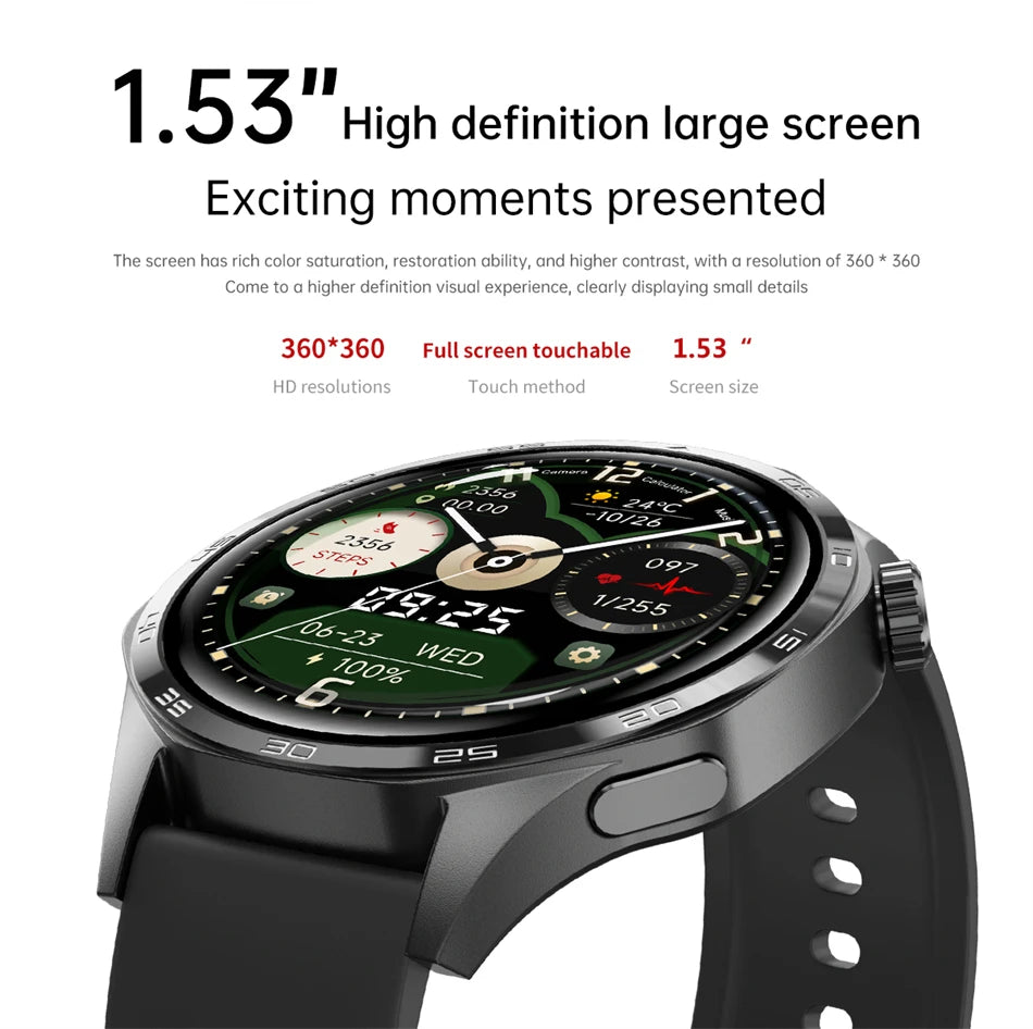 2025 New Mens Smart Watch 360 * 360 Bluetooth Call Smartwatch AMOLED Screen GPS Smart Watches NFC Waterproof Smart Watch for Men