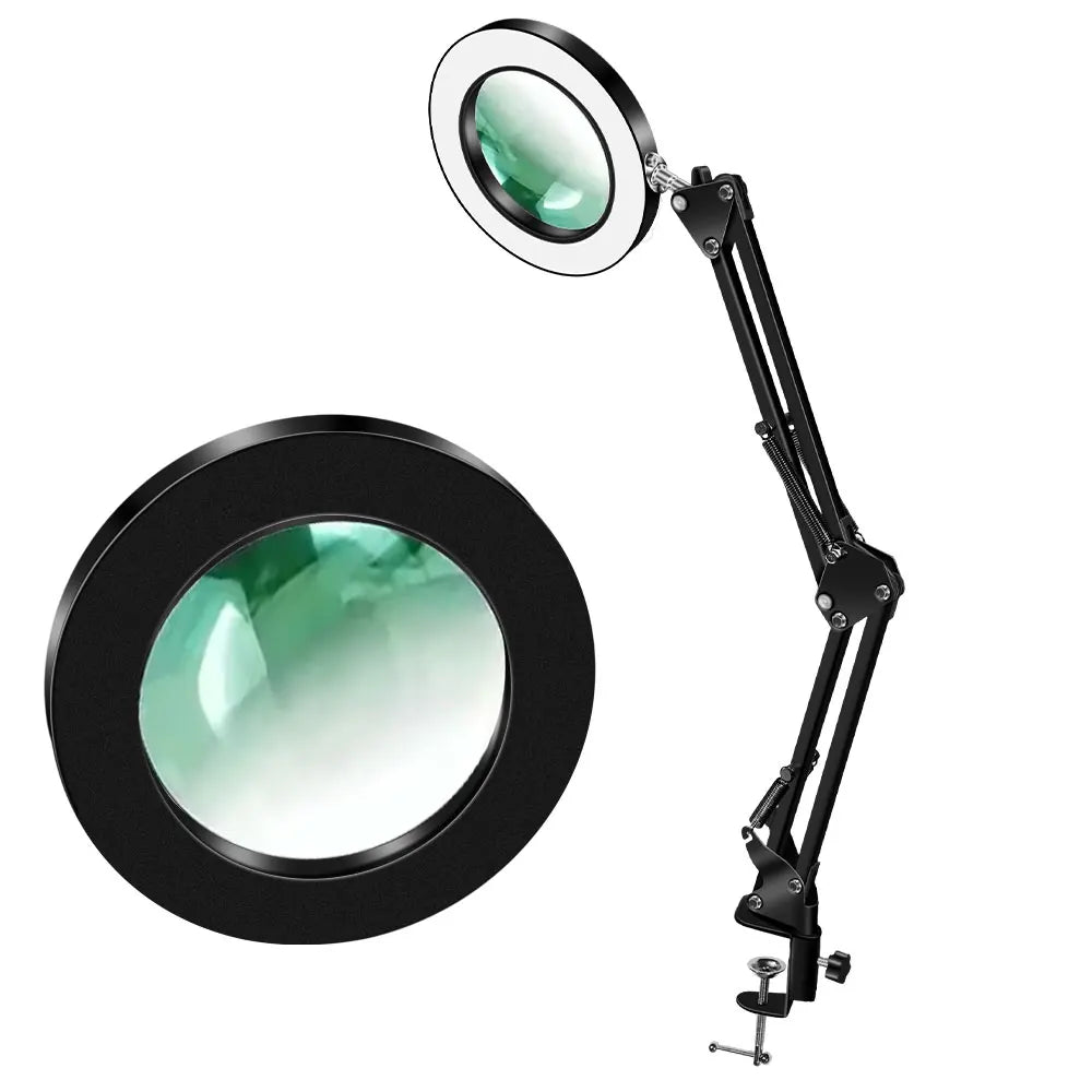 USB Powered Magnifier Desk Lamp 8X/10X Magnification 72 LED 3 Color Temperature Modes for Soldering Watch Repair and Beauty Care