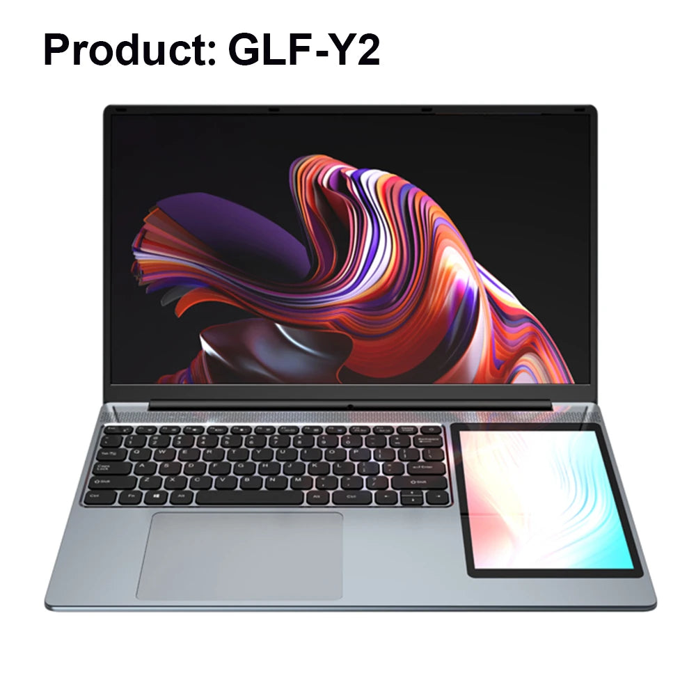 GLF-Y2 Dual Screen Laptop Intel N100 Max 15.6 Inch IPS+7'' Touch 32G DDR4 M.2 2T SSD Slim Business Computer Gen Office Notebook