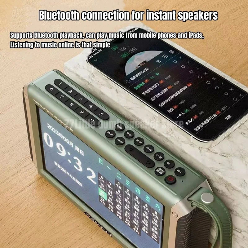 SANSUI F55 Portable FM Radio Video display radio Wireless Bluetooth Speakers Dual TF Card Slot MP4 Music Player Video E-book