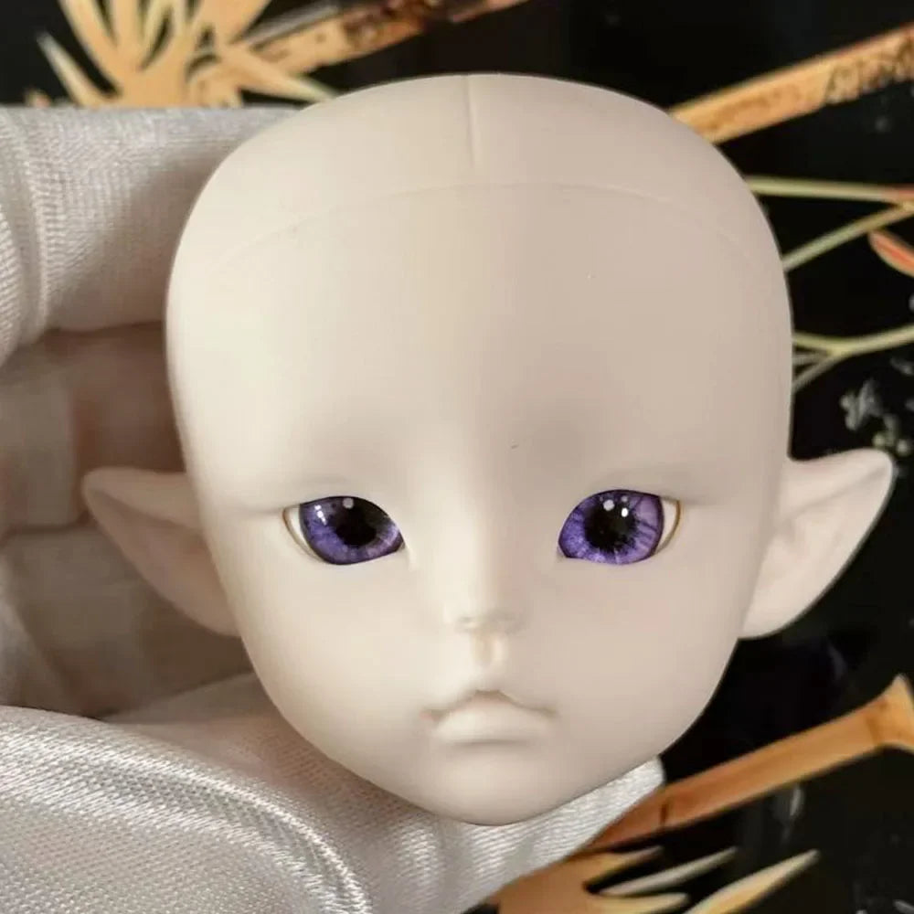 Cute 1/6 BJD Doll Head Handmade Elf Makeup Dolls White Eyelash 30cm Doll Kids Toy Gift Dolls for Girls