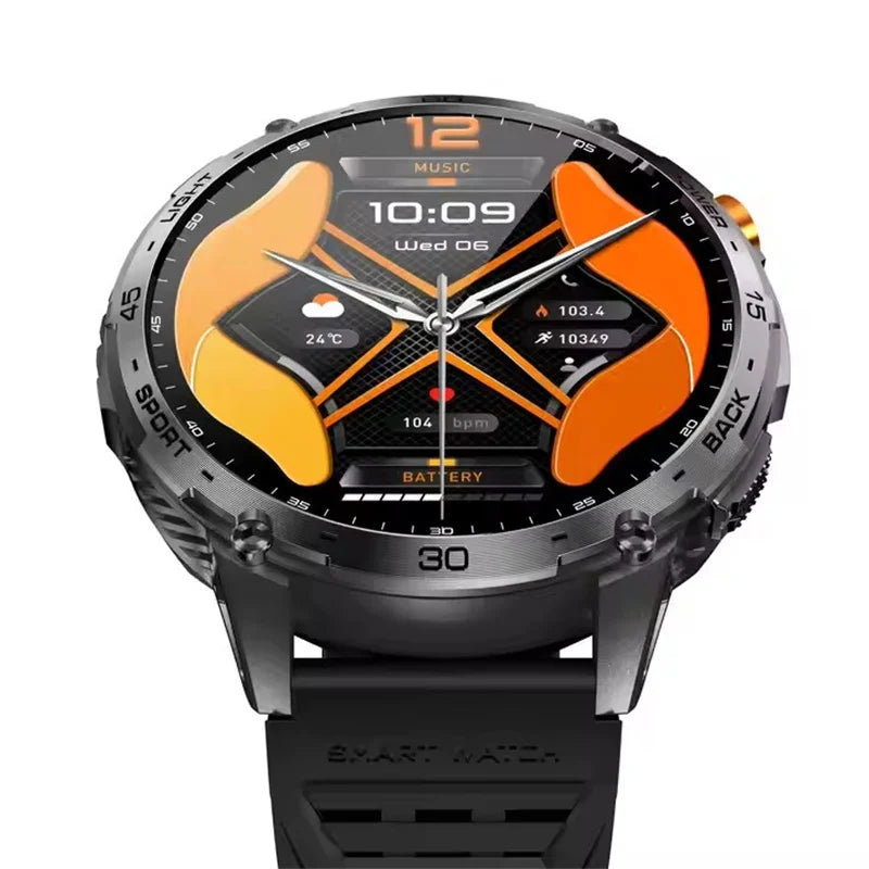 K69 Smart Watch 1.75inch Amoled Screen LED Flashlight Men Bluetooth Call Sports Fitness Tracker Health Monitor Smartwatch