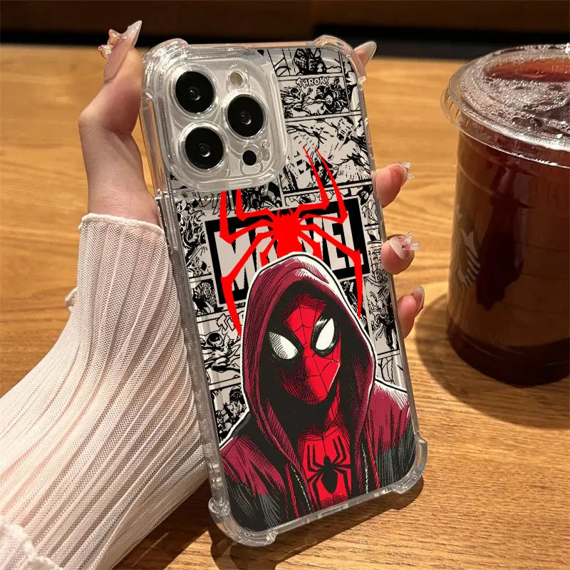 Clear Case For iPhone 17 16 15 14 13 12 11 Pro Max 16e 17e Air 13 15 Plus XS X 7 8 Shockproof Phone Cover Marvel Spider Man Gwen