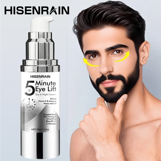 HISENRAIN Under Eye Cream, Caffeine & Retinol, Anti-Aging, 5 Minutes Lifting Effect, Dark Circles, Puffiness, Wrinkles.
