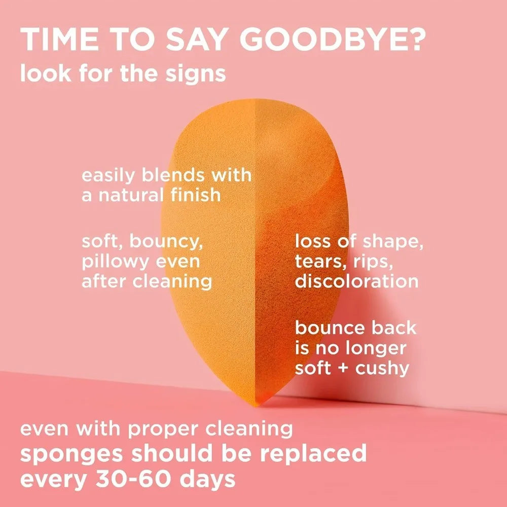 Real Techniques Complexion Sponge Makeup Blender Liquid and Cream Foundation Streak-Free Professional Makeup Tool Free 4 Count