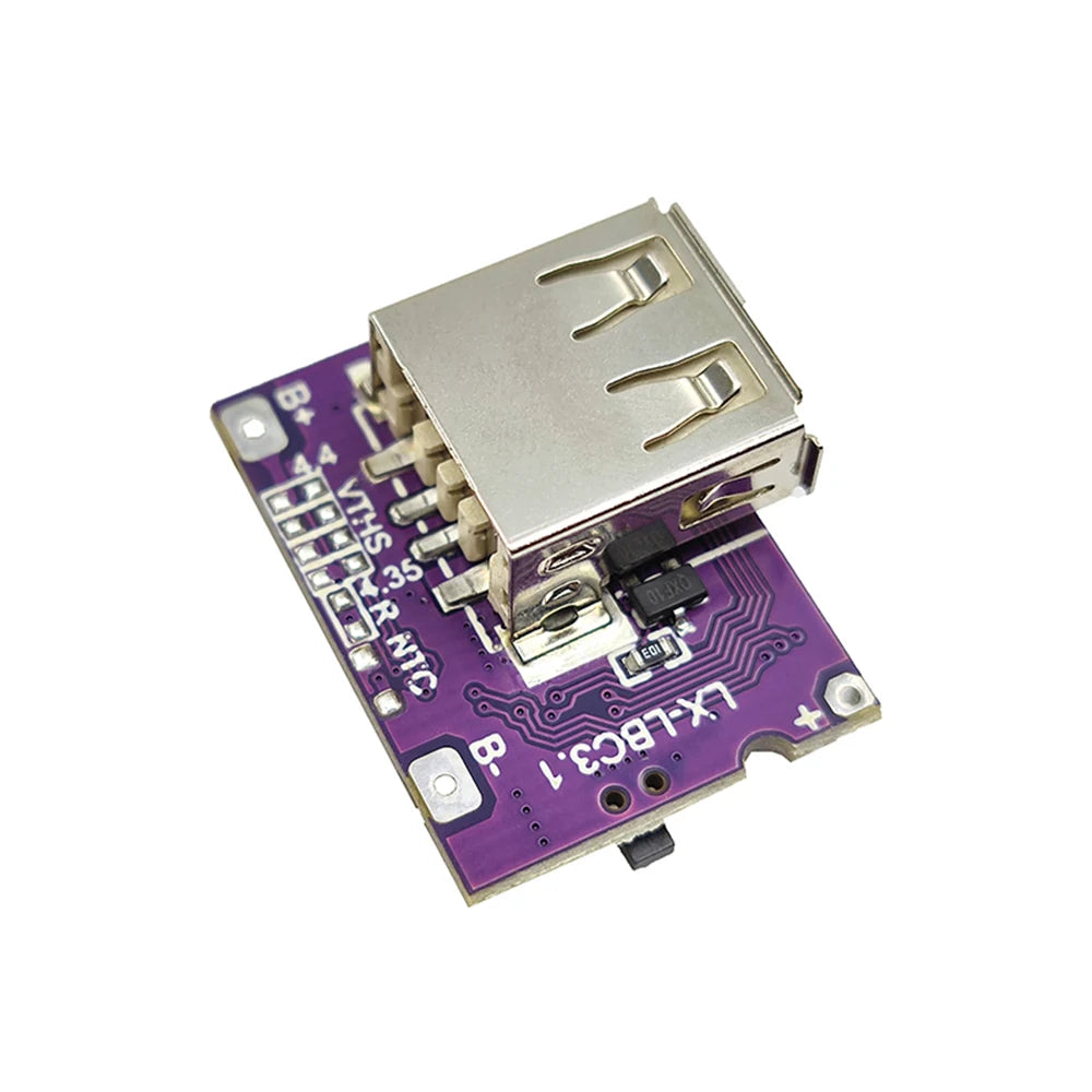 Type-C USB 5V 3A Boost Converter Step-Up Power Module Charge/Discharge Battery Protection Board With Switch LED Indicator