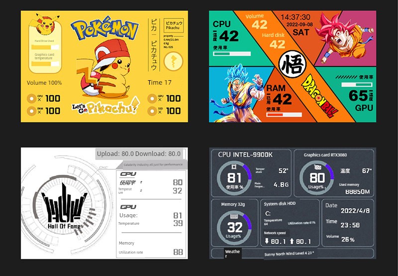 3.5-Inch Computer Status Monitoring Sub-Screen IPs Full View 60fps 480 * 320usb-C Chassis Aida64 Free