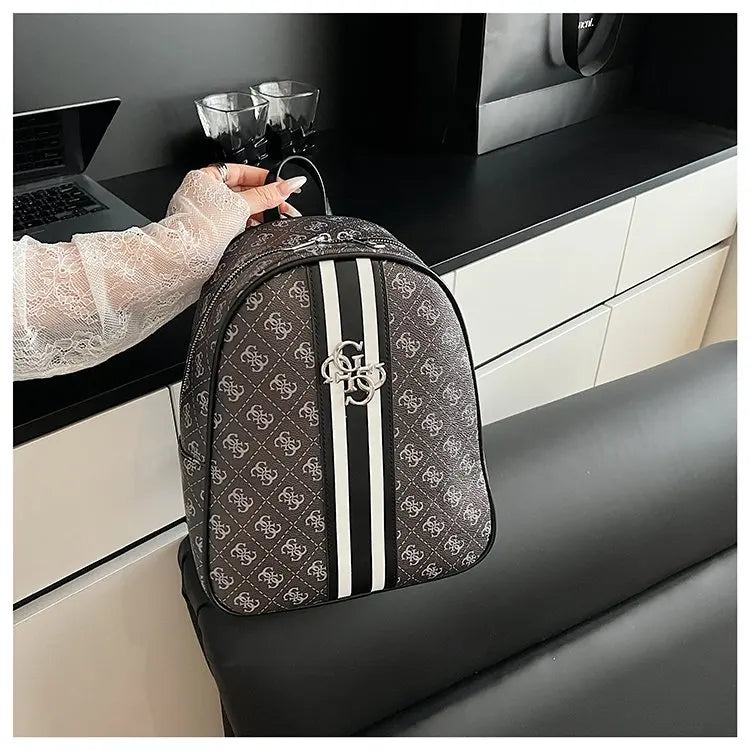 Luxury large capacity outdoor travel handbag, modern trendy women's backpack, classic design zipper shoulder bag