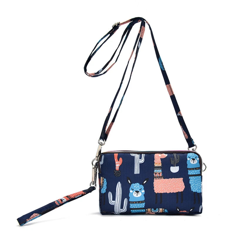 New Trendy Three-layer Women Sports Wallets Crossbody Mobile Phone Bag Pouch Messenger Clutch Bag Coin Purse Outdoor Handbag