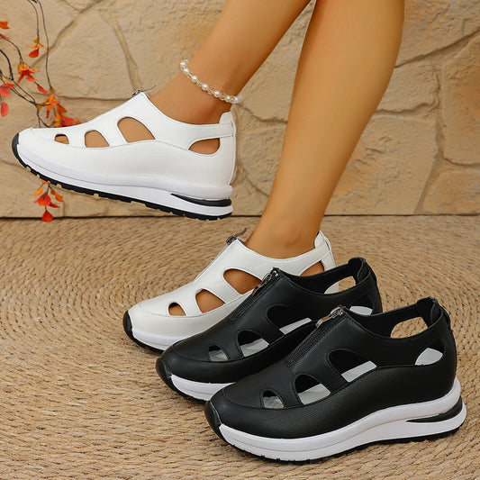 Women Sandals 2025 New Hot Sale Closed Toe Sandals Women Rome Casual Sandals Women Hollow Platform Wedges Plus Size Shoes Female