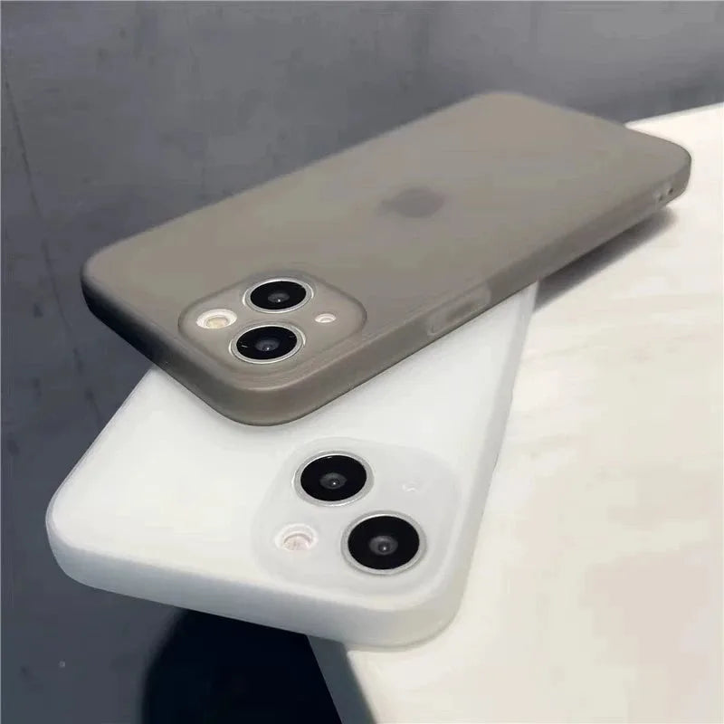Soft Utrathin Matte Phone Case For iPhone 11 12 13 14 15 Pro Max X Xs Max XR 7 8 Plus Mini Transparent Bumper Cases Cover