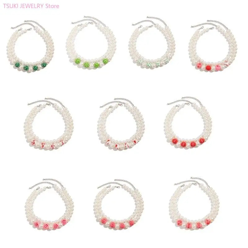 62KE Elegant Wedding Bridal Party Jewelry Adornment Beautiful Beaded Necklace Jewelry