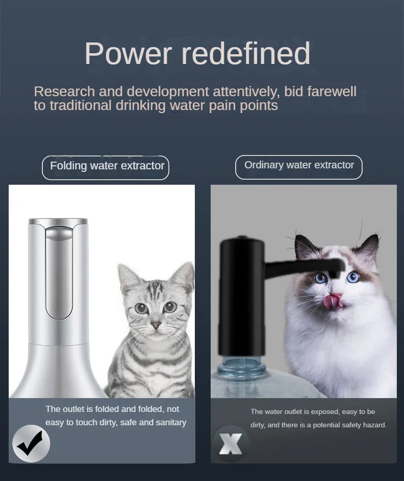 Electric Water Gallon Bottle Pump Automatic Water Dispenser Pump 19 Liters Foldable Desktop Water Bottle Pump USB Rechargeable