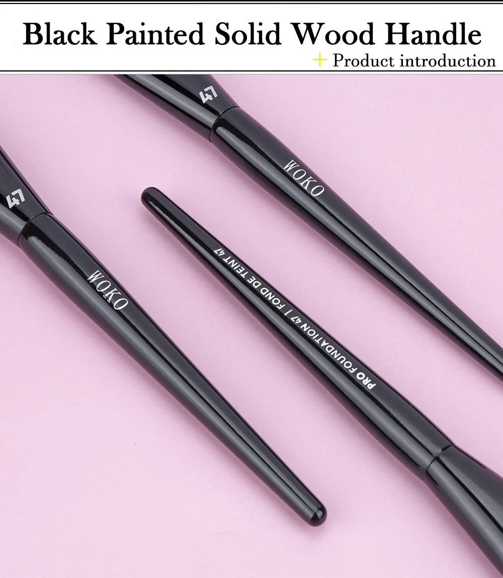 PRO 47 Foundation Brush Broom Foundation Shadow Brush Liquid Cream Blending Blush Angled Professional Makeup Brush Cosmetic Tool