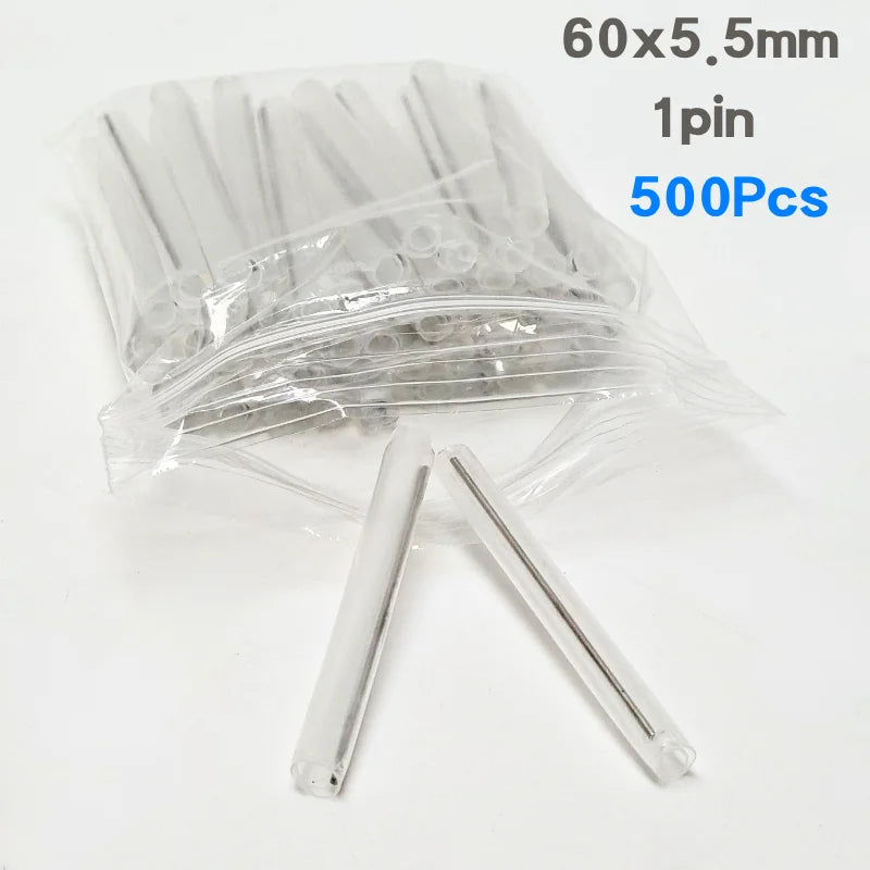 60x1.0mm 60 x5.5mm 1pin 2pin Fiber Optic Fusion Protection Splice Sleeves Heat Shrink Tube Fiber Optic Hot Melt Tube Smoove