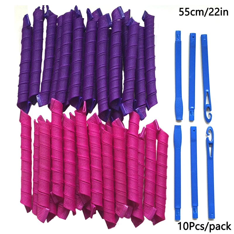 Heatless Hair Curlers Set Create Bouncy Spiral Curls Without Heat Damage Safe Easy To Use Hooks For Effortless Styling Kit