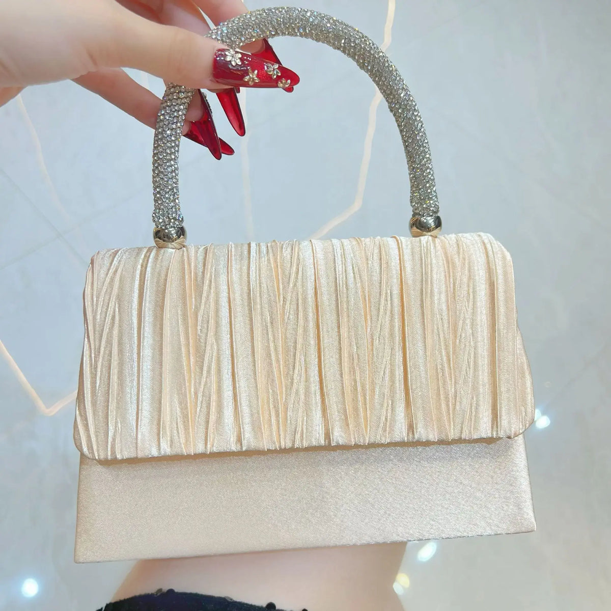 Luxury Handbags Women Bags Designer Evening Bags 2025 Fashion Shoulder Bags Dinner Party Purse Metal Handle Pouch Sac