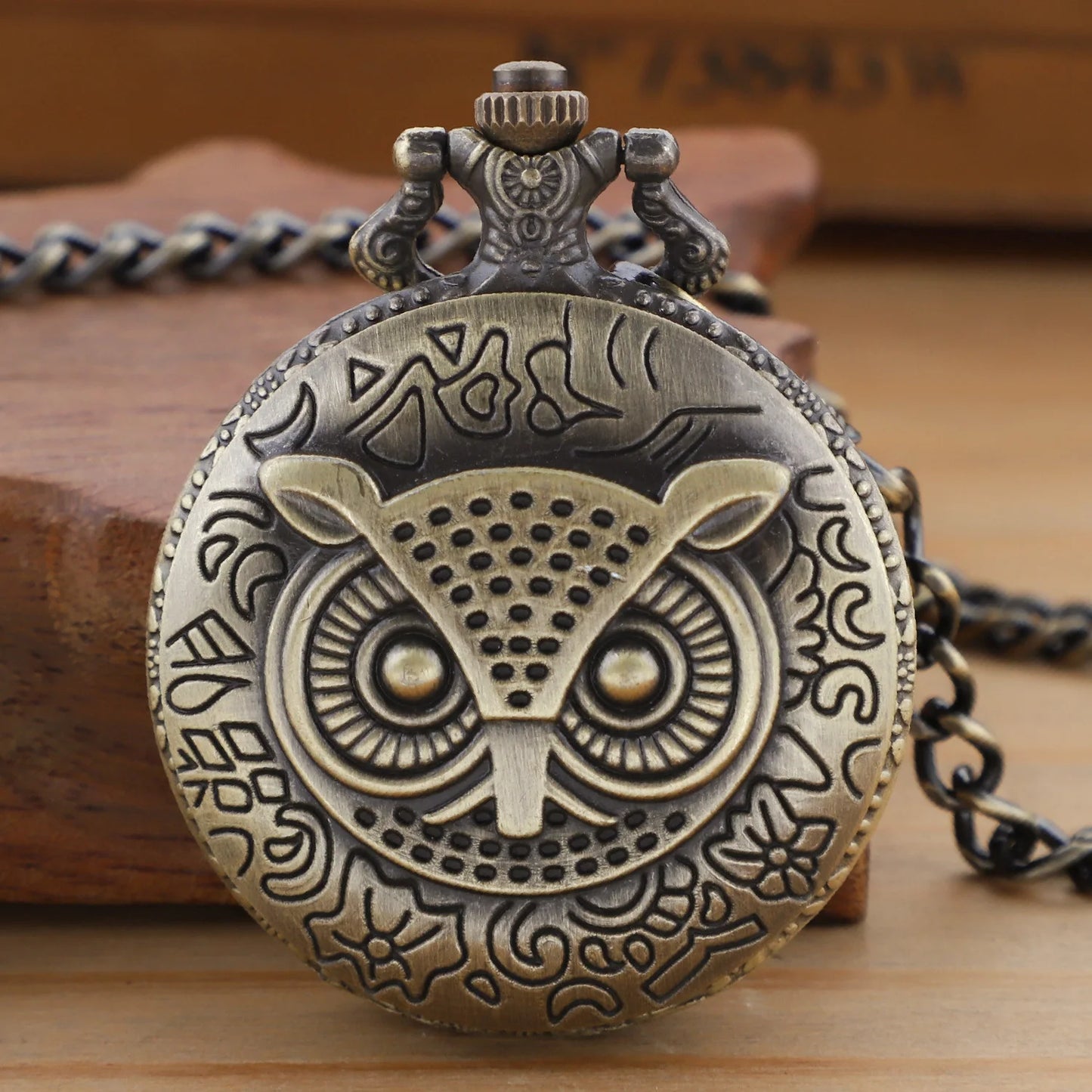 Vintage Owl Bronze Quartz Pocket Watches Analog Pendant Necklace Fob Chain Watch Men Women Children Jewelry Accessories Gifts
