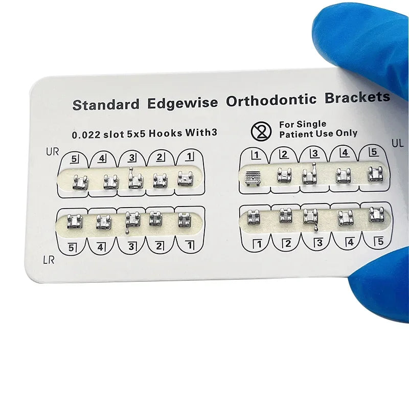 10 Packs Dental Orthodontics Brackets Metal Teeth Bracket Braces Edgewise Without Hook/3 Hook