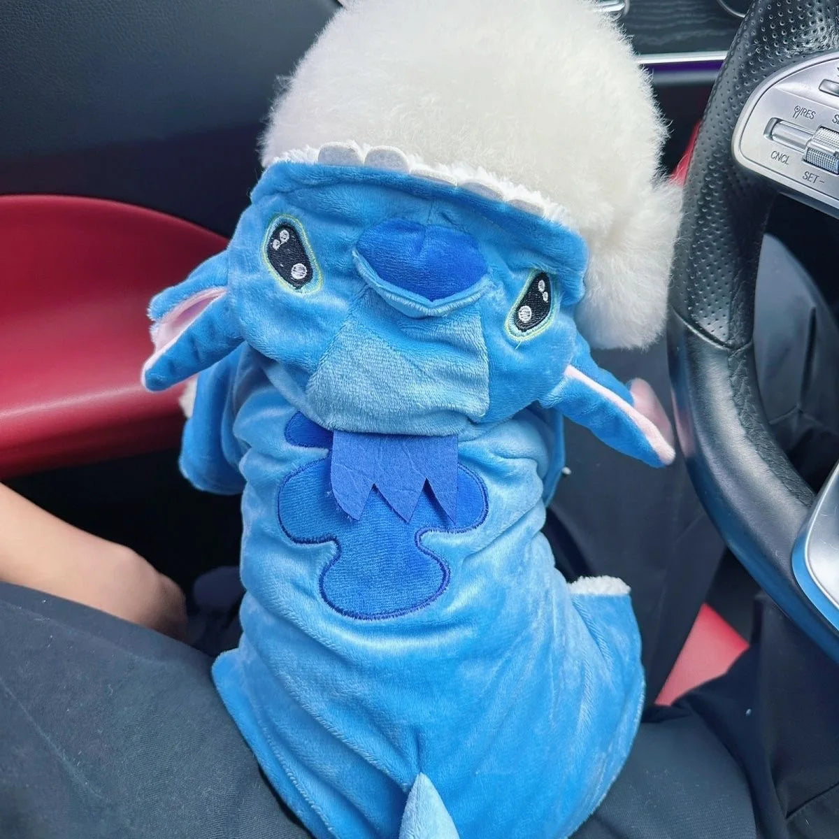 Anime Cartoon Cute Lilo Stitch Pet Costume Cat Dog Transform Plush Lined Snap Jacket Four-Legged Clothes Surprise Gift for Fans