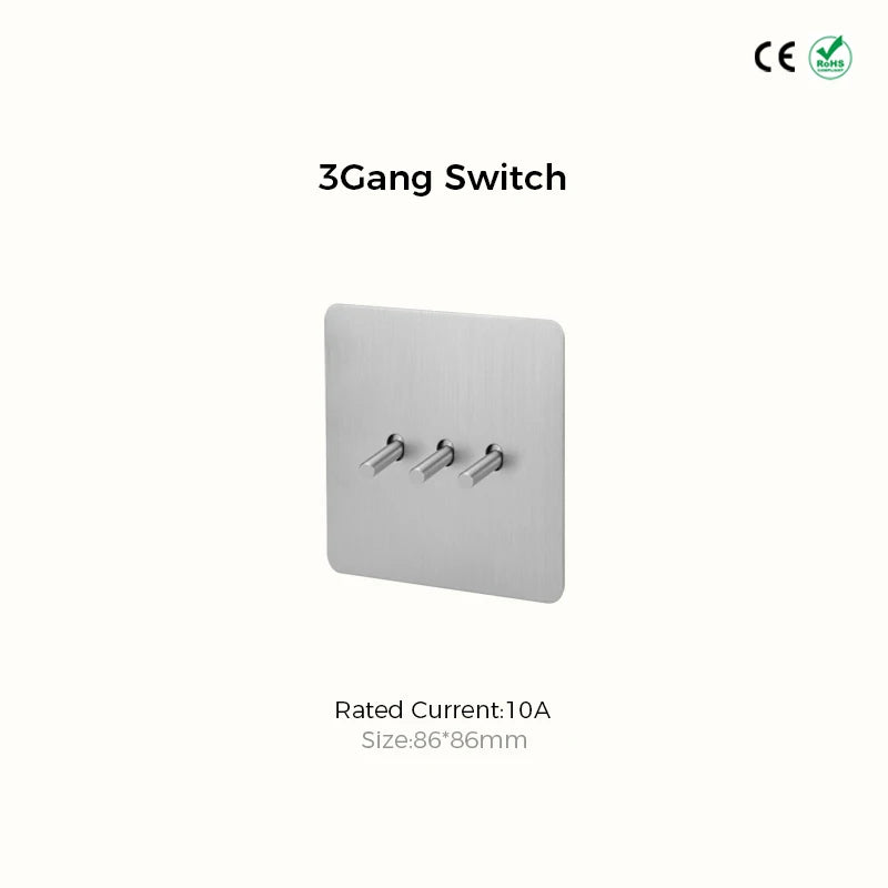 Avoir Matte Silver Vintage Toggle Switch Panel Brass Lever Switches Push Button Home Improvements Light Switches Dimmer Sockets