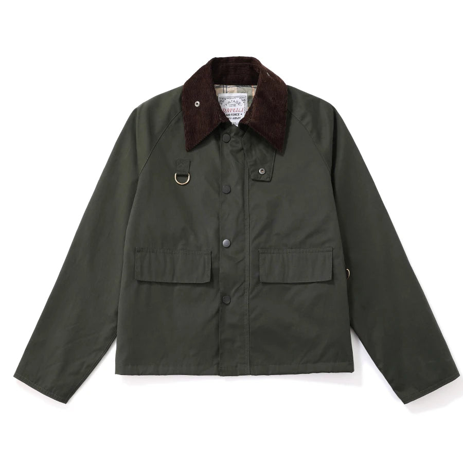 Cropped Canvas Un-wax Sl Spey Vintage Safari Olive Sage Green Outdoor Fishing Windbreaker Utility Tactical Hunting Coat For Men