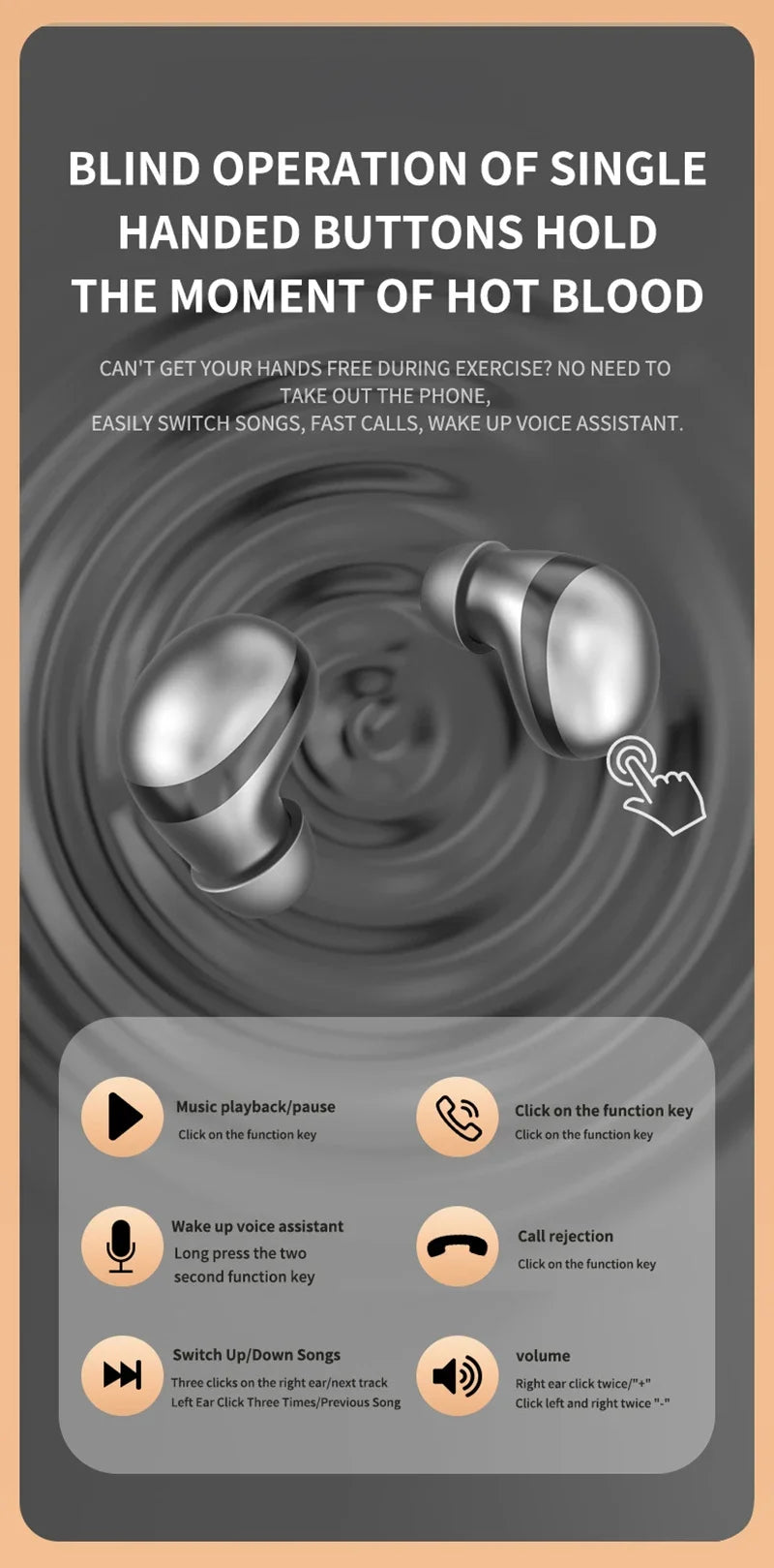 Mini Wireless Bluetooth 5.3 Headset Small Earbuds Sleep Sports Invisible Headphones HD HIFI Bass Sound Quality Earphones