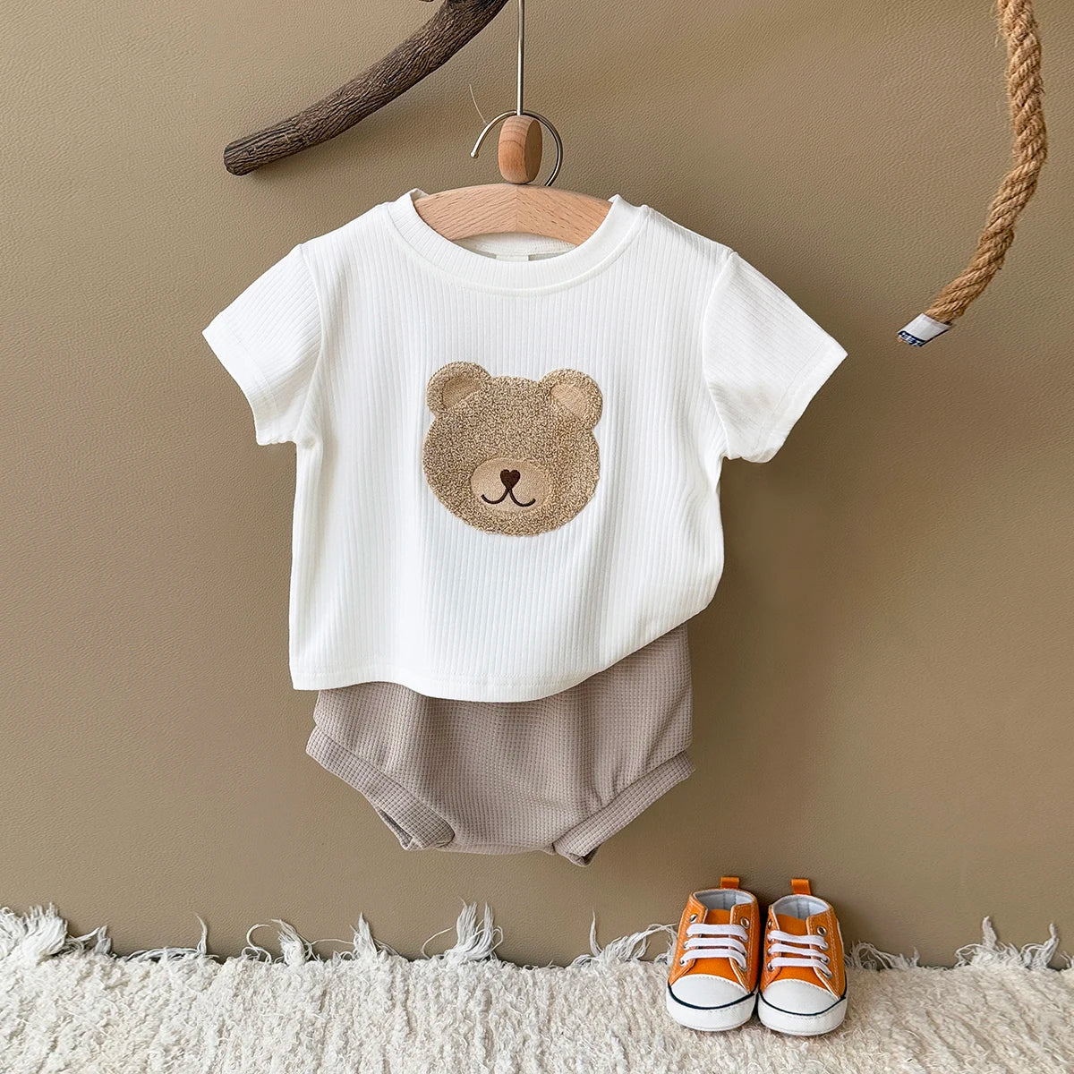 2Pcs/Set Baby Clothes Set Cute Children Tracksuit Summer Clothing Cartoon Fashion Baby Boys Short Sleeved Suit T-shirt + Shorts